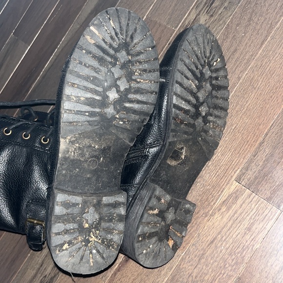 Wild Diva Lounge Black Moto Boots Zip & Lace Up Grunge Style 7.5 - Picture 5 of 9